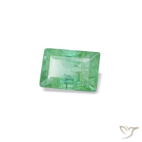 Smeraldo naturale verde da 0,13 ct, baguette, SI