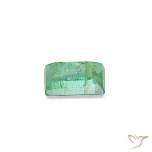 Smeraldo naturale verde da 0,13 ct, baguette, SI
