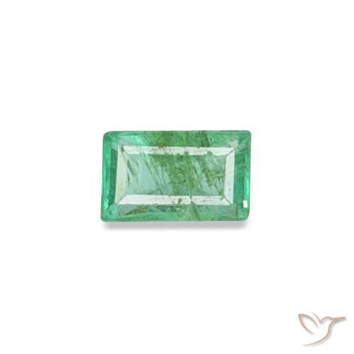 Smeraldo naturale verde da 0,14 ct, baguette, SI