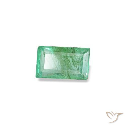 Smeraldo naturale verde da 0,14 ct, baguette, SI