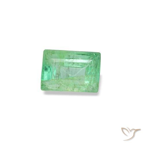 Smeraldo naturale verde da 0,18 ct, baguette, VS-SI