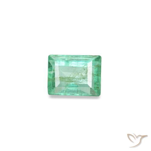 Smeraldo naturale verde da 0,13 ct, baguette, SI