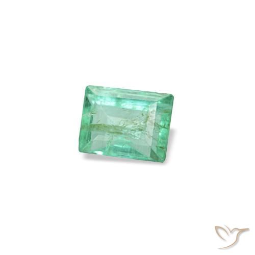 Smeraldo naturale verde da 0,13 ct, baguette, SI