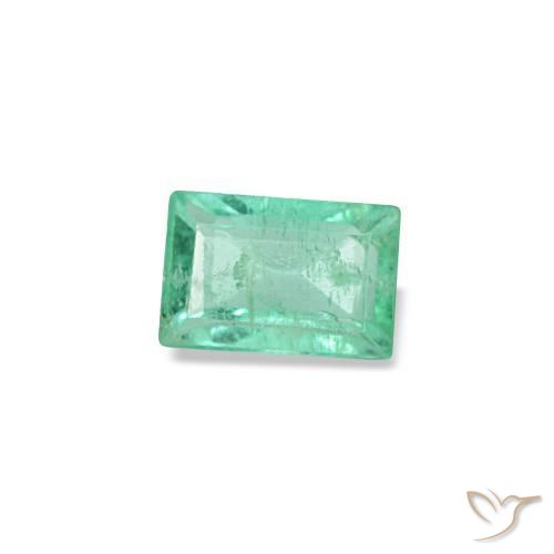 Smeraldo naturale verde da 0,16 ct, baguette, SI