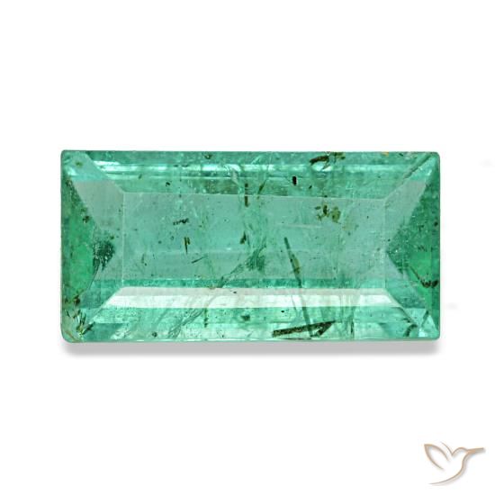 Smeraldo naturale verde da 1,46 ct, baguette, VS-SI