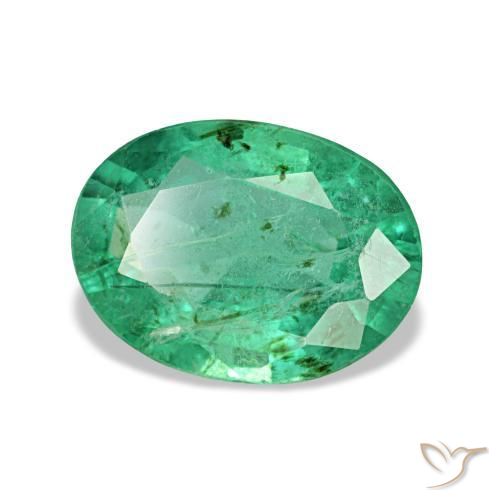 Smeraldo naturale verde da 1,22 ct, taglio ovale, VS-SI