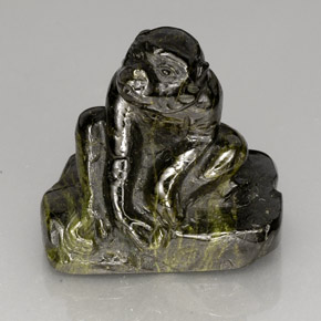 Epidoto naturale verde da 87,63 ct, forma fantasia, opaco