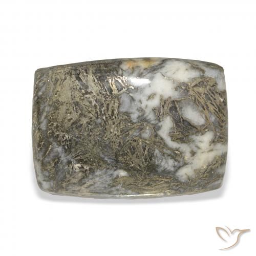 37.54ct Naturale Bronzo Nerastro Feather Pyrite, Cuscino, Opaco