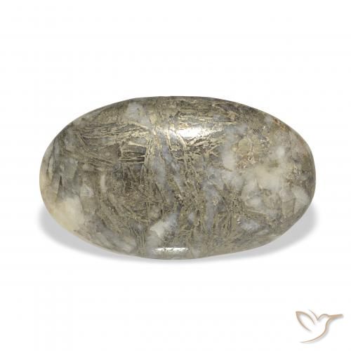 21.25ct Naturale Multicolore Feather Pyrite, Ovale, Opaco