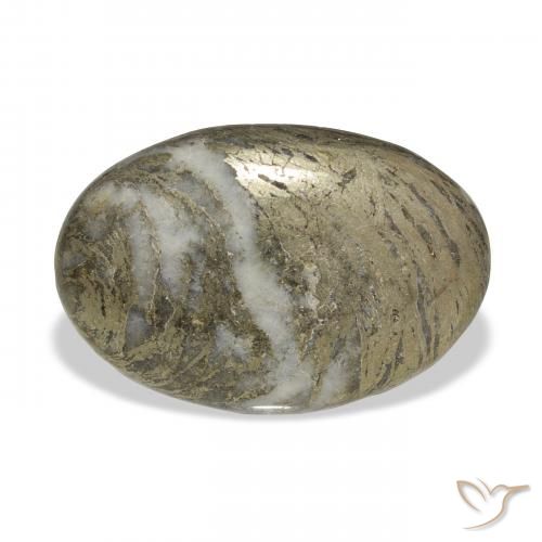 30.90ct Naturale Multicolore Feather Pyrite, Ovale, Opaco