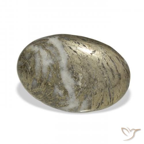 Feather Pyrite Multicolore naturale da 30.90 ct, Ovale, Opaco