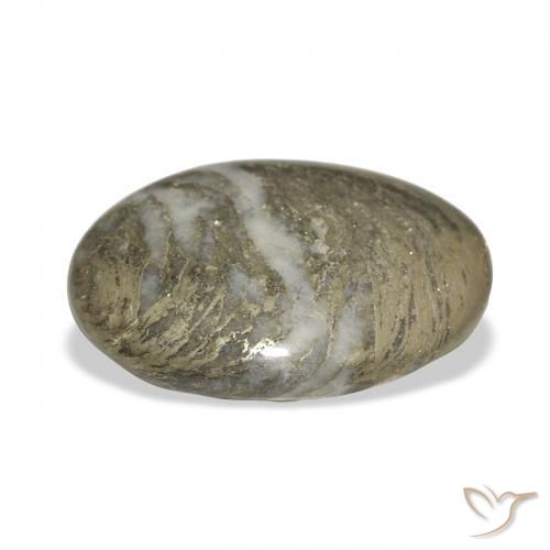 Feather Pyrite Multicolore naturale da 30.90 ct, Ovale, Opaco