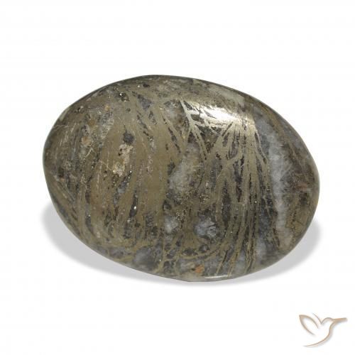 Feather Pyrite Bronzo Nerastro naturale da 37.90 ct, Ovale, Opaco