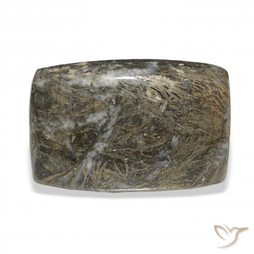 38.92ct Naturale Bronzo Nerastro Feather Pyrite, Cuscino, Opaco