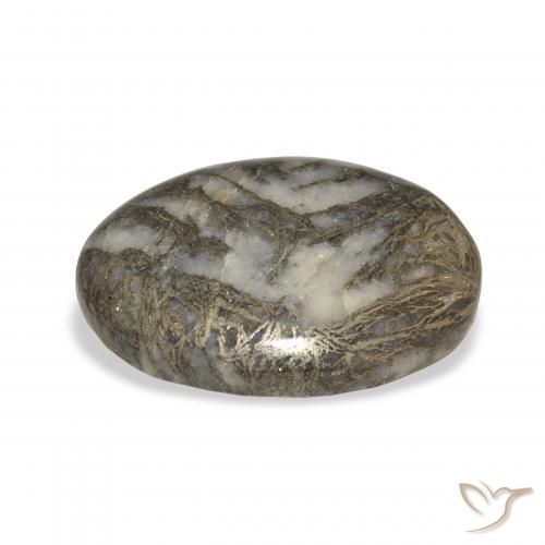 Feather Pyrite Nero con Bronzo naturale da 23.93 ct, Ovale, Opaco