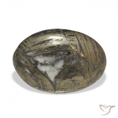 29.35ct Naturale Marrone nerastro Feather Pyrite, Ovale, Opaco
