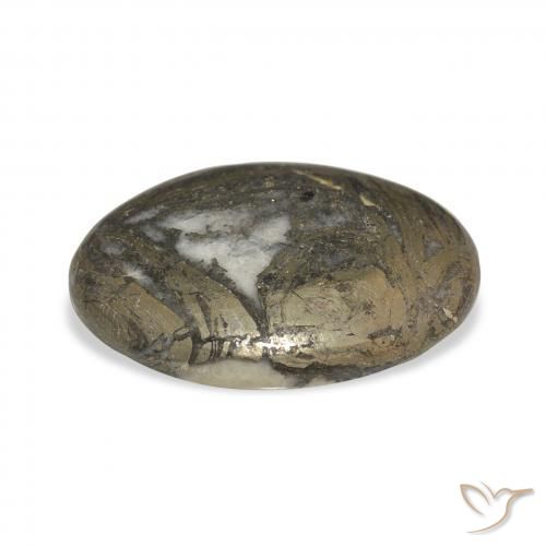 Feather Pyrite Marrone nerastro naturale da 29.35 ct, Ovale, Opaco