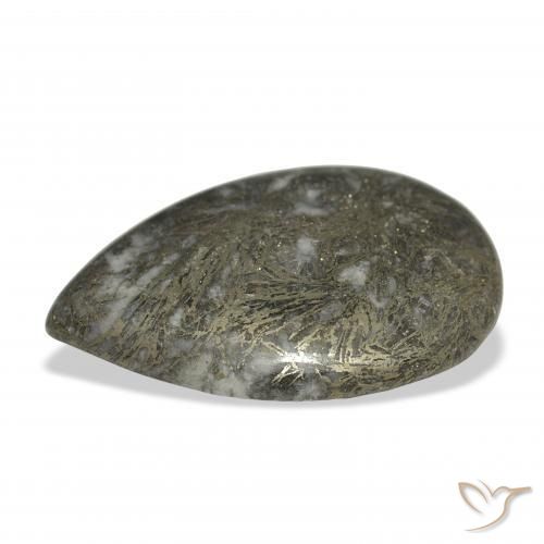 Feather Pyrite Bronzo Nerastro naturale da 38.41 ct, Forma a pera, Opaco