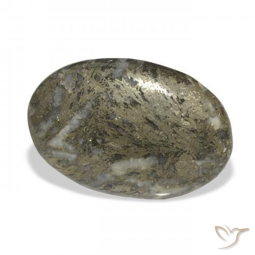 Feather Pyrite Nero con Bronzo naturale da 32.77 ct, Ovale, Opaco