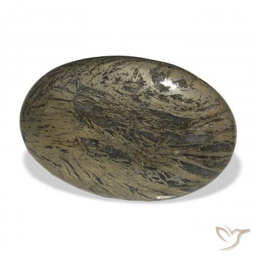 Feather Pyrite Nero con Bronzo naturale da 36.00 ct, Ovale, Opaco