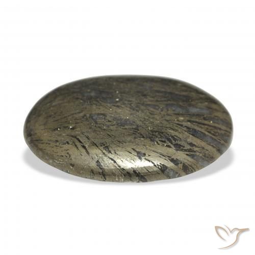 Feather Pyrite Nero con Bronzo naturale da 36.00 ct, Ovale, Opaco