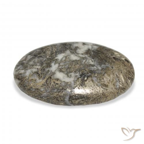 Feather Pyrite Multicolore naturale da 30.97 ct, Ovale, Opaco