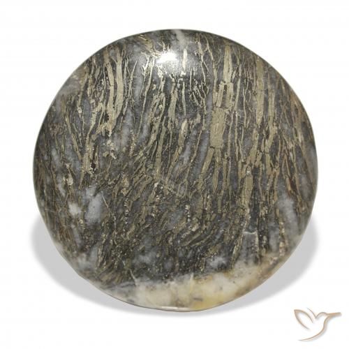 35.90ct Naturale Multicolore Feather Pyrite, Rotondo, Opaco