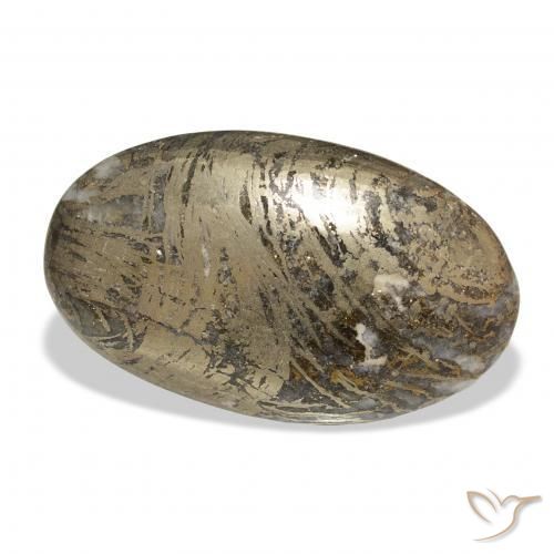 Feather Pyrite Multicolore naturale da 37.38 ct, Ovale, Opaco