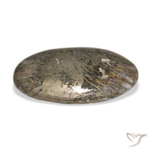 Feather Pyrite Multicolore naturale da 37.38 ct, Ovale, Opaco