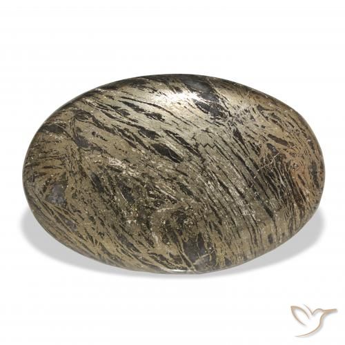 38.68ct Naturale Multicolore Feather Pyrite, Ovale, Opaco