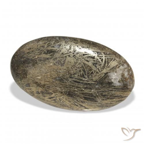 Feather Pyrite Multicolore naturale da 33.42 ct, Ovale, Opaco