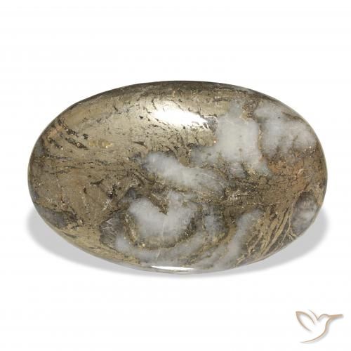 Feather Pyrite Multicolore naturale da 35.51 ct, Ovale, Opaco