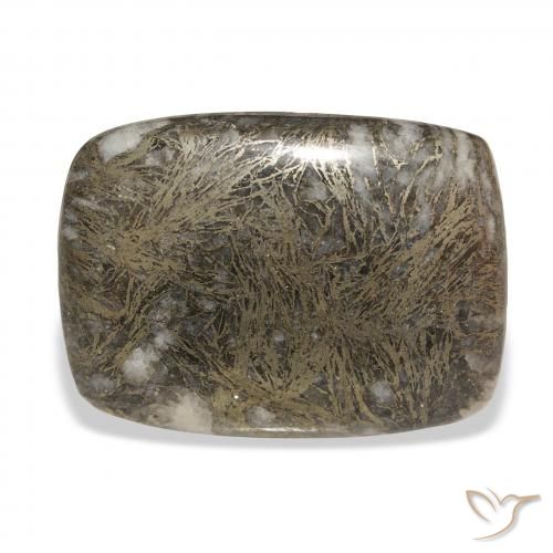 30.63ct Naturale Multicolore Feather Pyrite, Cuscino, Opaco