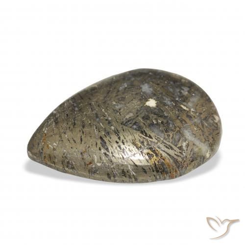 Feather Pyrite Multicolore naturale da 30.77 ct, Forma a pera, Opaco