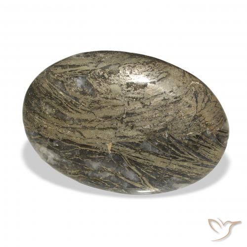 Feather Pyrite Multicolore naturale da 27.23 ct, Ovale, Opaco