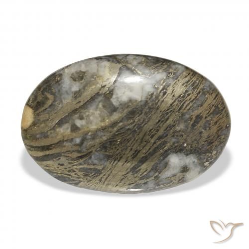 26.51ct Naturale Multicolore Feather Pyrite, Ovale, Opaco