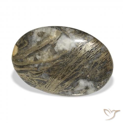 Feather Pyrite Multicolore naturale da 26.51 ct, Ovale, Opaco