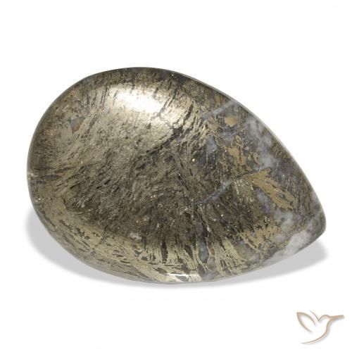 Feather Pyrite Multicolore naturale da 30.92 ct, Forma a pera, Opaco