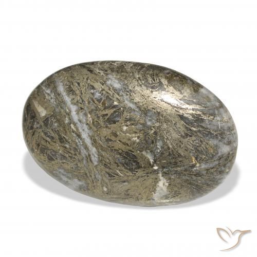 Feather Pyrite Multicolore naturale da 34.99 ct, Ovale, Opaco