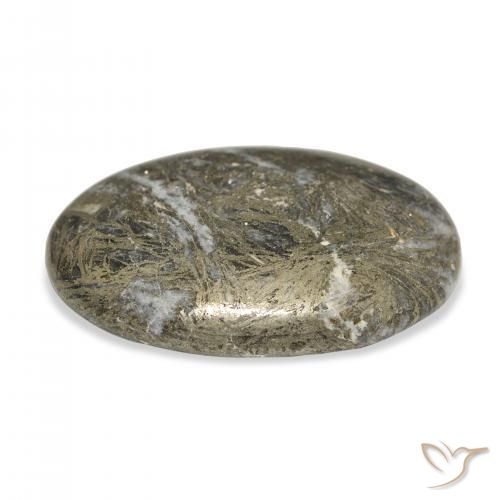 Feather Pyrite Multicolore naturale da 34.99 ct, Ovale, Opaco
