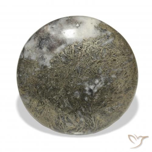 36.22ct Naturale Multicolore Feather Pyrite, Rotondo, Opaco