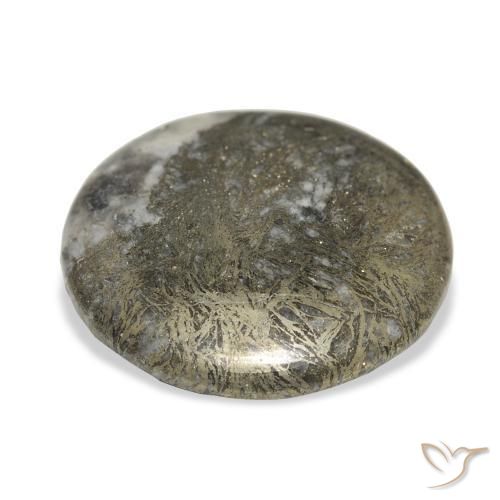 Feather Pyrite Multicolore naturale da 36.22 ct, Rotondo, Opaco