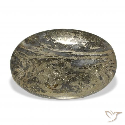 14.09ct Naturale Multicolore Feather Pyrite, Ovale, Opaco
