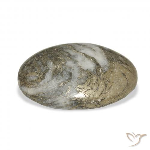 Feather Pyrite Multicolore naturale da 22.73 ct, Ovale, Opaco