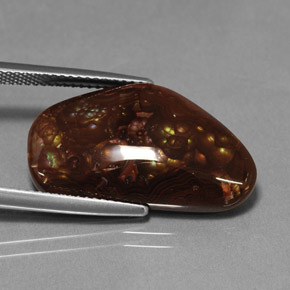 Agata di fuoco naturale multicolore da 12,36 ct, forma fantasia, opaco