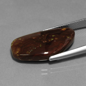 Agata di fuoco naturale multicolore da 12,36 ct, forma fantasia, opaco