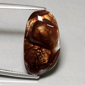 Agata di fuoco naturale multicolore da 8,41 ct, forma fantasia, opaco