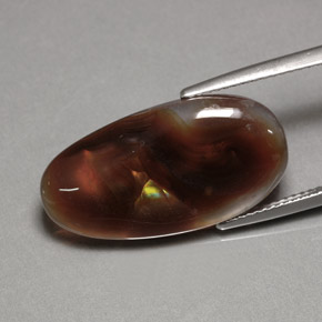 Agata di fuoco naturale multicolore da 10,63 ct, trasparente, trasparente/traslucido