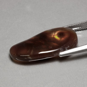 Agata di fuoco naturale multicolore da 10,63 ct, trasparente, trasparente/traslucido