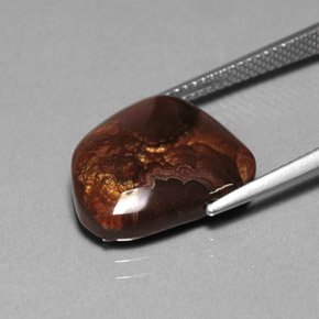 Agata di fuoco naturale multicolore da 7,31 ct, trasparente, trasparente/traslucido